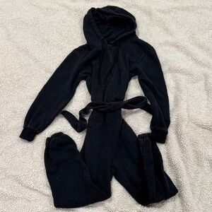 JLUXLABEL Black Hooded Jumpsuit